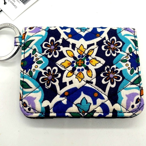 Vera Bradley Campus Double ID plus CC slot with silver Ring NWT Blues Purples - Picture 2 of 5